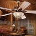 Tropicalfan Rustic Ceiling Fan With 1 Light Cover Indoor Home Decoration Living Room Antlers Silent Industrial Fans Chandelier 5 Wood Blades 52 Inch - B073LZYHVP